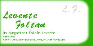 levente foltan business card