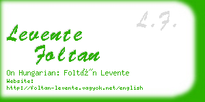 levente foltan business card